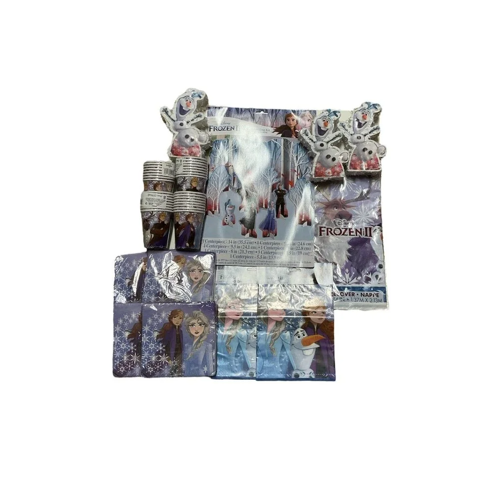 Frozen 2 Party Supplies Happy Birthday Bundle Decor Cups Tablecover Napkins Bags